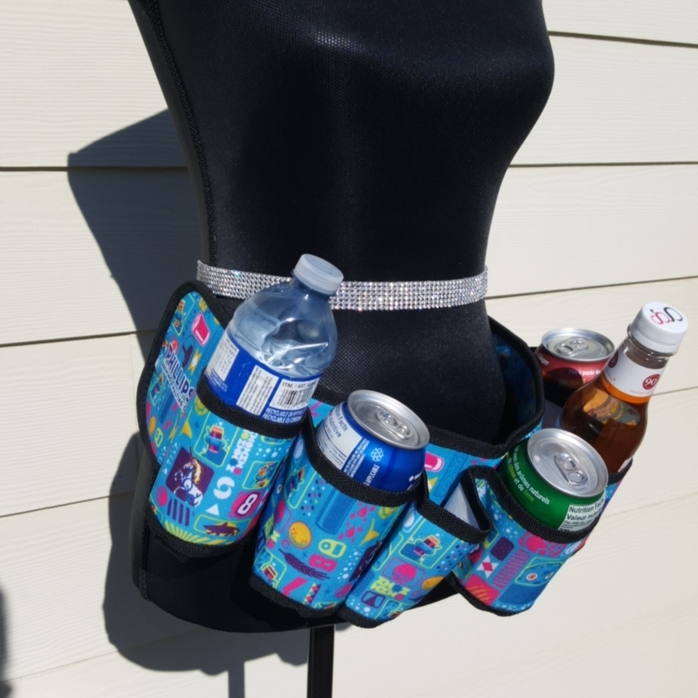 Canvas Beverage Beer Belt, Adjustable Waist Pack